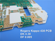 無線メートルのための液浸の金が付いているΚ 438 RF PCBロジャース60mil 1.524mm DK 4.38のプリント基板