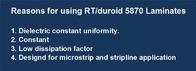 マイクロストリップおよびStripline回路のためのロジャースRT/Duroid 5870 15mil 0.381mm高周波PCB