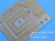 10mil Taconic RF-35有機性陶磁器PTFEのガラス繊維DK 3.5 2層堅いPCBの液浸の銀0.3mmの厚さ1ozの銅