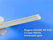 ロジャースAD250 PTFEおよび陶磁器の満たされた合成の2層堅いPCBの基質（ロジャースAD250） - 1.524 mm