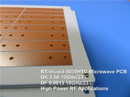 RT/デュロイド 6035HTC 2面高周波硬いPCB 1オンス銅と浸水金用 RF/マイクロ波用