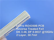 デジタル適用のためのENIGが付いているRO4350B LoProのマイクロウェーブPCB 30.7milロジャース高周波PCBの逆によって扱われるホイル