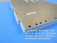 RO4350B LoPro RF PCBロジャース60.7mil液浸の金が付いている逆によって扱われるホイルPCBのサーキット ボード