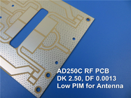 マイクロウェーブおよび2.50の比誘電率（DK）のロジャース20mil 30mil 60mil AD250Cのアンテナ材料で造られるRF PCB