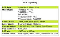 ロジャース12mil RO4003CおよびFR-4の雑種PCB
