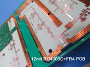 高周波雑種PCBの4つの層はロジャース12mil RO4003CおよびFR-4のPCB板Bulitを混合した