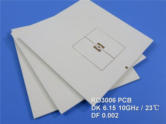 Rogers RO3006 High Frequency Printed Circuit Board 2-Layer Rogers 3006 10mil PCB DK6.15 DF 0.002 RF Microwave Gold PCB