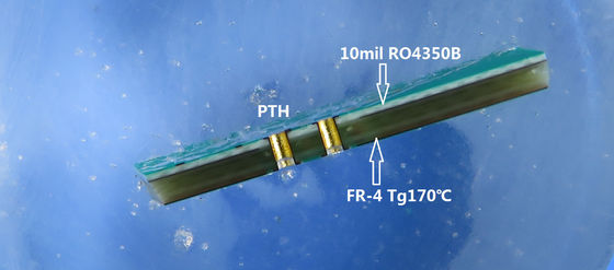 液浸の金とのロジャース10mil RO4350BおよびFR-4の雑種PCB板Bulit