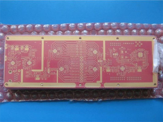 赤いはんだのマスクおよび液浸の金が付いている雑種の10層PCBロジャースRO4350 6.6mil+FR4雑種PCB